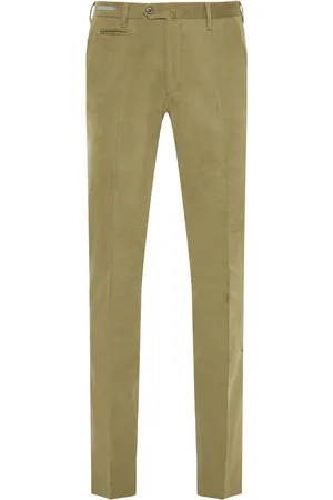 corneliani Broeken, Heren, Groen, L, Katoen, Stretch katoenen broek met zakken