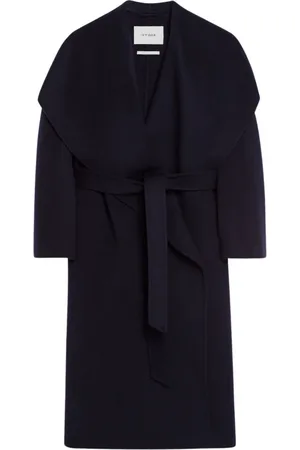 Ivy & Oak Mantels, Dames, Blauw, S, Wol, Minimalistische Wollen Jas met Reverskraag