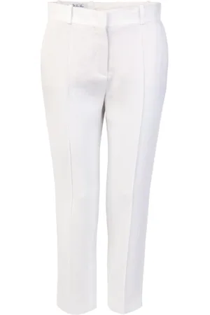 Khaite Broeken, Dames, Wit, S, Linnen, Witte Linnen Broek