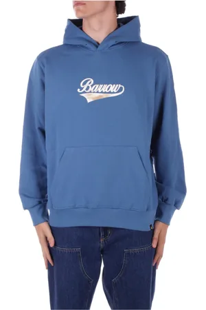BARROW Sweatshirts & Hoodies, Heren, Blauw, L, Katoen, Logo Hoodie met Unieke Zak