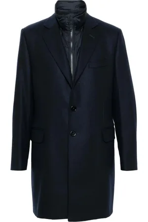 FAY Mantels, Heren, Blauw, 3Xl, Wol, Stijlvolle Winterjas