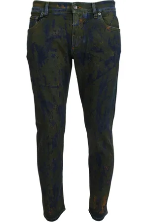 Dolce & Gabbana Jeans, Heren, Groen, S, Denim, Chic Slim-Fit Groene Denim Jeans