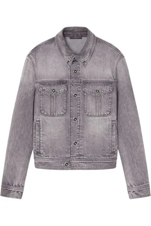 VERSACE Jassen, Heren, Grijs, L, Denim, Handtekening Medusa Head Denim Jack