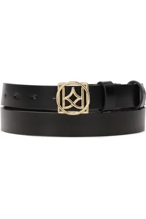 Kazar Accessoires, Dames, Zwart, 110 CM, Leer, Minimalistische leren damesriem met logogesp