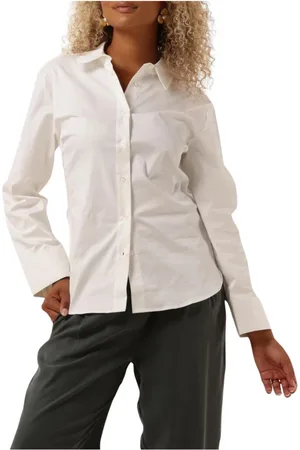 Modstrom Blouses & Shirts, Dames, Wit, XS, Elegante Lange Blouse