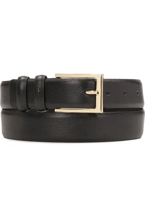 Kazar Accessoires, Dames, Zwart, 100 CM, Leer, Klassieke smalle jurkriem met gouden gesp