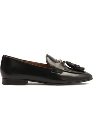 Kazar Schoenen, Dames, Zwart, 39 EU, Leer, Platte instap halfschoenen met klompen
