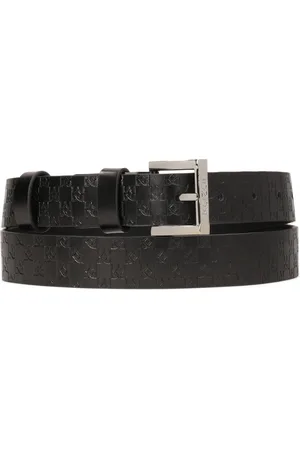 Kazar Accessoires, Dames, Zwart, 80 CM, Leer, Zwart riem met reliëf monogrammen