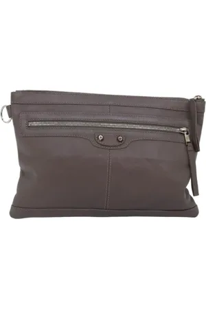 Balenciaga Pre-owned, Dames, Bruin, ONE Size, Leer, Pre-owned Leather clutches