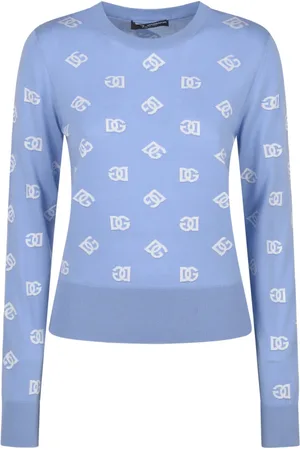 Dolce & Gabbana Truien, Dames, Blauw, M, Stijlvolle Sweaters