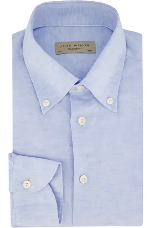john miller Overhemden, Heren, Blauw, 5Xl, Katoen, Zakelijk Overhemd Lichtblauw Tailored Fit