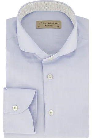 john miller Overhemden, Heren, Blauw, 6Xl, Katoen, Zakelijk Overhemd met Lange Mouwen