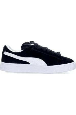 PUMA Schoenen, Heren, Zwart, 44 EU, Suède, Suede Lage Schoen Zwart/Wit