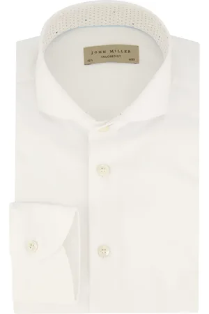 john miller Overhemden, Heren, Wit, 5Xl, Katoen, Gestreept Business Overhemd