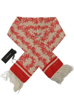 Dolce & Gabbana Accessoires, Heren, Veelkleurig, ONE Size, Luxe Zijden Sjaal met Koraalprint