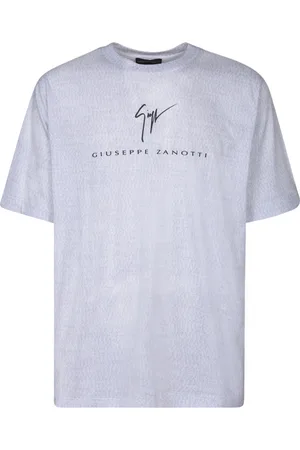 Giuseppe Zanotti Tops, Heren, Wit, M, Katoen, Katoenen Ronde hals T-shirt Logo Print Regular Fit