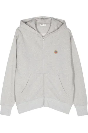 Bally Sweatshirts & Hoodies, Heren, Grijs, S, Katoen, Grijze Sweater met Logo Borduursel