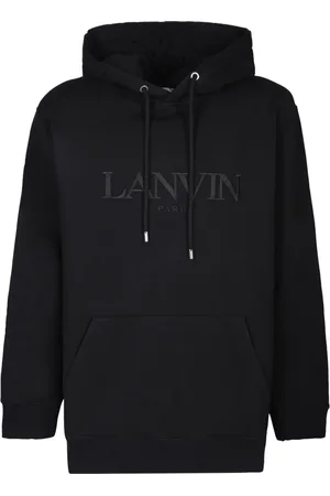 Lanvin Sweatshirts & Hoodies, Heren, Zwart, S, Katoen, Zwarte Sweatshirt Stijlvol Comfortabel Ss 24