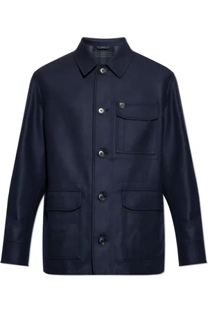 BRIONI Jassen, Heren, Blauw, L, Wol, Wollen jas