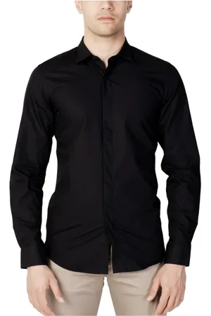 Antony Morato Overhemden, Heren, Zwart, 2Xl, Katoen, Zwarte Button-Up Shirt Lente/Zomer