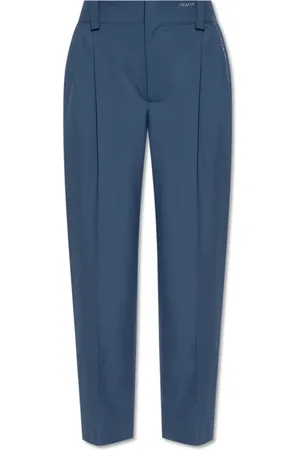 Marni Broeken, Dames, Blauw, S, Wol, Geplooide Broek