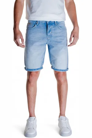 Antony Morato Korte broeken, Heren, Blauw, W32, Katoen, Blauwe Katoenen Shorts Lente/Zomer