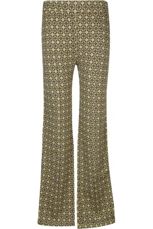 WALES BONNER Broeken, Heren, Groen, S, Retro Groene Geometrische Broek