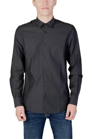 Antony Morato Overhemden, Heren, Grijs, M, Katoen, Klassieke Grijze Button-Up Shirt