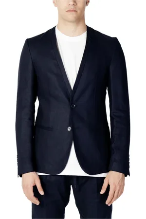 Antony Morato Jassen, Heren, Blauw, S, Linnen, Blauwe Knoopsluitende Blazer Lente/Zomer Mannen