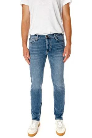 Lee Jeans, Heren, Blauw, W33 L36, Denim, Straight Fit Jeans met rits
