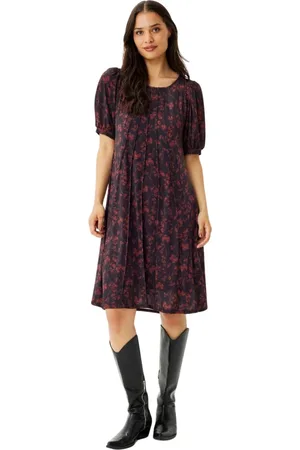 In Front Kleedjes, Dames, Veelkleurig, L, Rode Lucette Jurk met 1/2 Mouwen