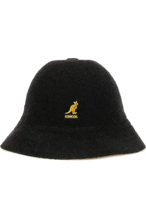 Kangol Accessoires, Heren, Zwart, M, Nylon, Casual Fisherman Hoed Zwart/Goud Bermuda Stijl
