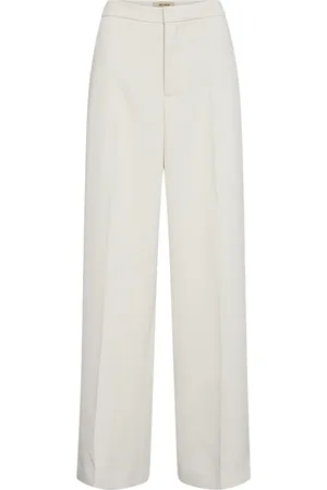 Mos Mosh Broeken, Dames, , M, Polyester, Klassieke Hoge Taille Broek Ecru