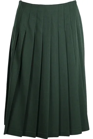 VIVETTA Rokken, Dames, Groen, M, Wol, Groene Geplooide Midi Rok