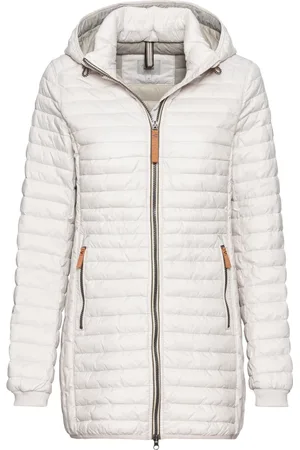 Camel Active Mantels, Dames, Wit, M, Polyester, Gewatteerde jas met capuchon