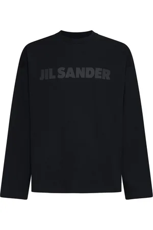 Jil Sander Sweatshirts & Hoodies, Heren, Zwart, XS, Katoen, Zwart Katoenen T-shirt met Lange Mouwen