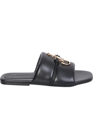 J.W.Anderson Schoenen, Dames, Zwart, 36 EU, Leer, Zwarte leren sandalen, elegante stijl