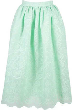VIVETTA Rokken, Dames, Groen, M, Polyester, Geborduurde Roos Kant Rok