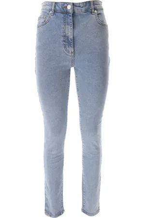 Moschino Jeans, Dames, Blauw, W28, Katoen, Klassieke Blauwe Stretch Katoen Jeans
