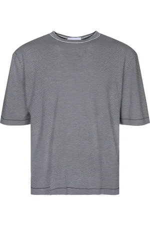 LARDINI Tops, Heren, Zwart, XL, Katoen, Klassiek Wit T-shirt
