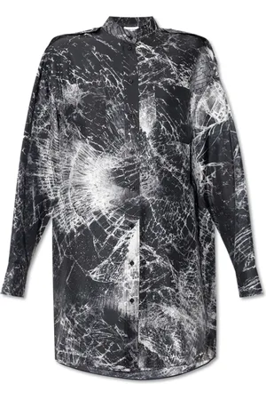 Alexander McQueen Kleedjes, Dames, Grijs, S, Zijden jurk met print