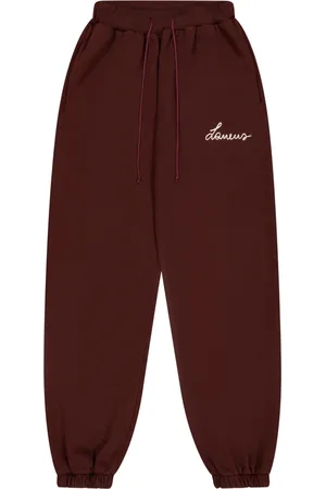 LANEUS Broeken, unisex, Rood, XL, Katoen, Sportieve Jersey Katoenen Geborduurde Broek