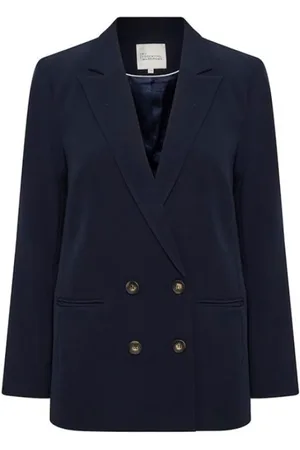 My Essential Wardrobe Jassen, Dames, Blauw, 2Xl, Wol, Baritone Tailored Blazer