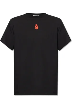 Alexander McQueen Tops, Heren, Zwart, XL, Katoen, T-shirt met logo