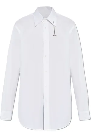 Alexander McQueen Overhemden, Heren, Wit, M, Katoen, Katoenen overhemd