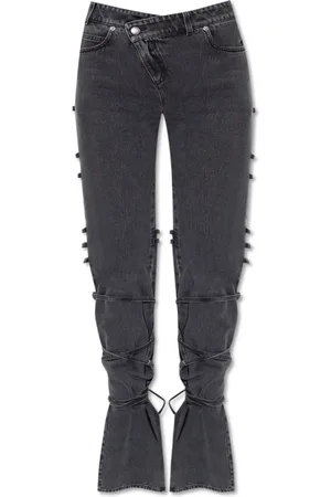 Alexander McQueen Jeans, Dames, Grijs, W24, Katoen, Jeans met veters