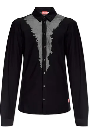 Diesel Overhemden, Heren, Zwart, S, Katoen, Shirt met logo S-Sun-Plain