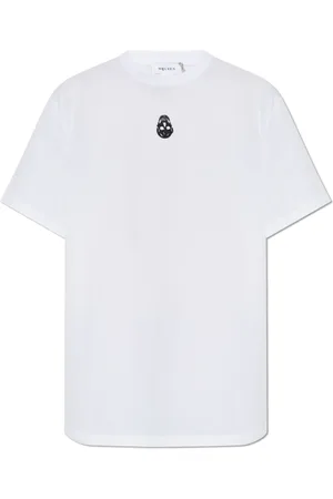 Alexander McQueen Tops, Heren, Wit, 2Xl, Katoen, T-shirt met logo