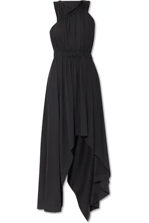 Alexander McQueen Kleedjes, Dames, Zwart, S, Katoen, Asymmetrische jurk