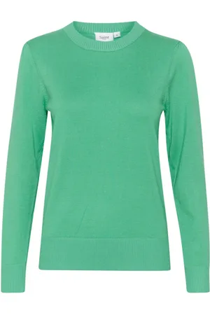 Saint Tropez Truien, Dames, Groen, L, Groene Pullover Sweater Gumdrop Stijl